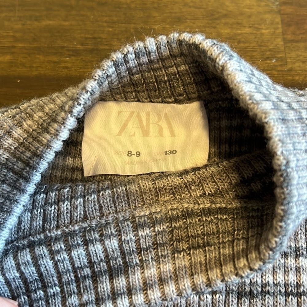 Zara Girl's Sweater Dress Ribbed Thermal Long Sleeve 8-9 Midi - Picture 3 of 5